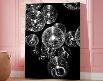Funky Disco Ball 70s Art Print: Retro Dorm Room Decor (Digital Download)