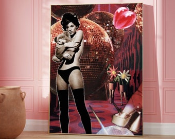 Funky Disco Ball Poster: 70s Retro Art (Digital Download)