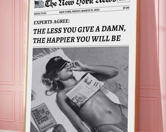 Trendy Newspaper Print Wall Art: Affirmations Headline (Digital Download)
