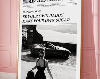 Trendy Newspaper Print: Affirmations Headline Art (Digital Download)