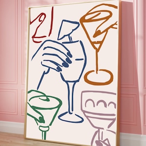 cheers print | bar cart wall decor | cheers sign | cheers printable wall art | bar cart accessories | bar cart art | Wine Digital Poster