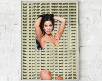 Stampa "Mamma, sono un uomo ricco", arte murale femminista, poster retrò, citazione "Fanculo il patriarcato", stampa digitale da parete