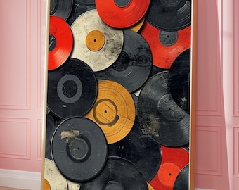 Retro Vinyl Record Print: Colorful Music Poster (Digital Download)