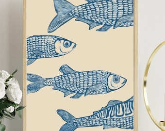 Vintage Sardine Tin Print: Eclectic Kitchen Wall Art (Digital Download)