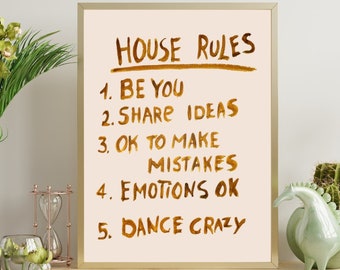 House Rules Art Print: Trendy Home Decor (Digital Download)