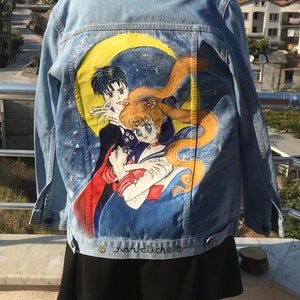 Gift For Her Custom Anime Sailor Moon - Handmade Jacket - Sailor Venus - Anime Gift - Japonese Cartoon - Sailor Moon Sticker - Anime Jacket