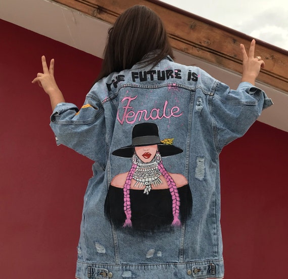 Beyonce Designer Jacketchristmas Gift for Woman Christmas Jacket hand Painted Denim Jacketpersonalized Giftgirls Custom Jeans Etsy