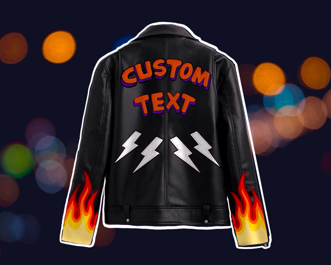 Custom Text Jacket | Painting L Leather | Motorcycle Jacket| Man ...