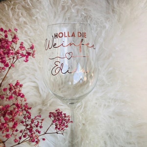 Wine glass personalized with saying - wine glass for a birthday, gifts for women, personalized gift, mum, girlfriend, Holla the wine fairy