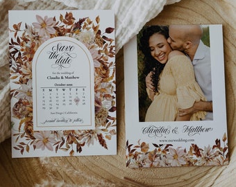 Save the Date Calendar Template to Download for Fall Wedding in Colorado Mountains and Forest #004