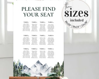 Your Seat Awaits Seating Chart Adventure Awaits Seating Chart Template Rustic Forest Wedding Woodland Animal Baby Shower Decorations #010