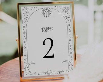 Celestial Wedding Decor Starry Night Table Numbers Template to download  #061