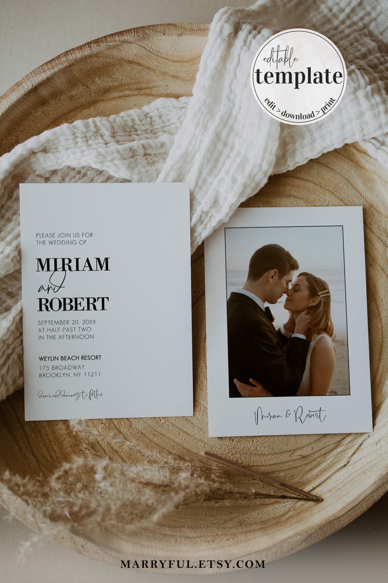 Modern Invitation Template Editable to Download an Print for - Etsy