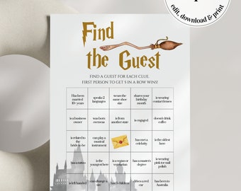 Wizard Bridal Shower Bingo Game: Find The Buest Bingo Magical Game Template for Baby Shower #051