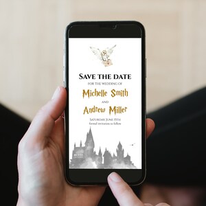 Wizard Save the Date Template Magical Wedding Invitation Instant Download #051