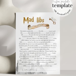 Zauberhaftes Brautparty Spiel: Zauberer Mad Libs - der große Tag | Sofort-Download einer druckbaren Vorlage #051