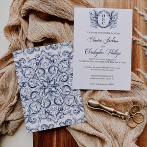 Baroque Wedding Invitation Template with Rsvp and Details Card, Historical Wedding Invite with instant download 030 image 2