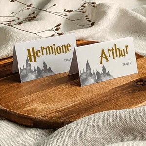 Magical Place Cards Template for Wedding Wizard Themed Bridal Shower or Birthday Party #051