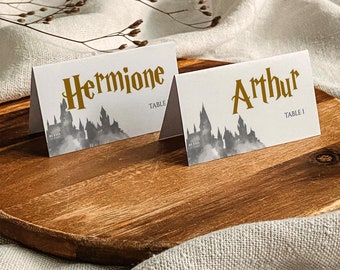 Magical Place Cards Template for Wedding Wizard Themed Bridal Shower or Birthday Party #051