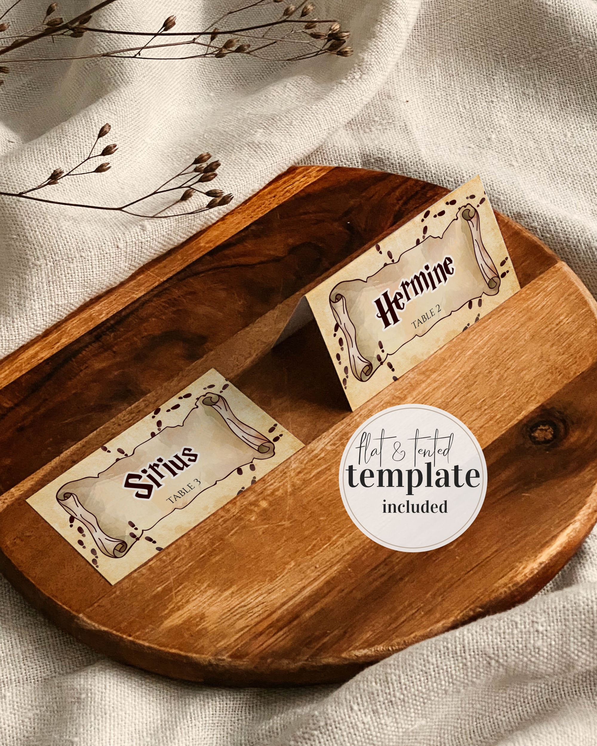 Magical Food Labels or Place Cards Templates for Wizard Themed Wedding, Bridal Shower or Birthday Party #051