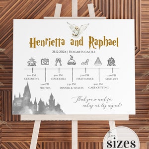 Wedding Program Sign with Timeline Wedding Schedule to show order of events to Wizard Wedding Printable Welcome Sign Decor 051 image 6