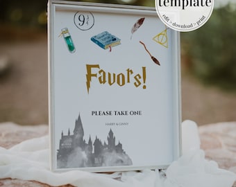 Wizard Wedding Printable Favors Sign Template for Magical Baby Shower #051
