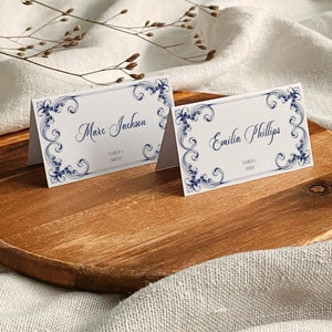 Modèle de carte de lieu de mariage classique pour mariage romantique de style baroque, modèle à modifier, télécharger et imprimer #030