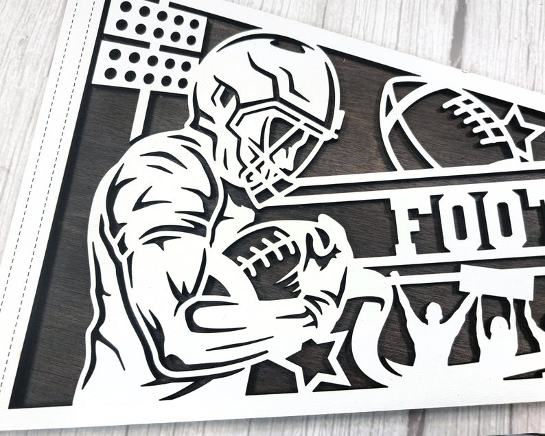 Custom Laser Engraved Football Pennant Personalized Gift for Etsy