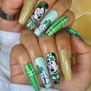 Saint Patricks Mouse Nails/ San Patrick Press On Nails image 2