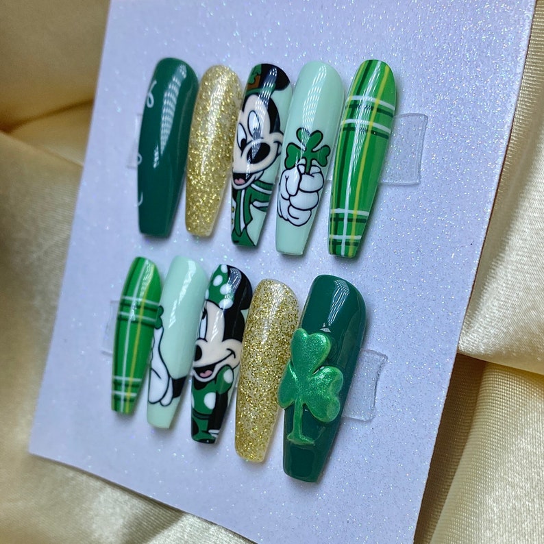 Saint Patricks Mouse Nails/ San Patrick Press On Nails image 6