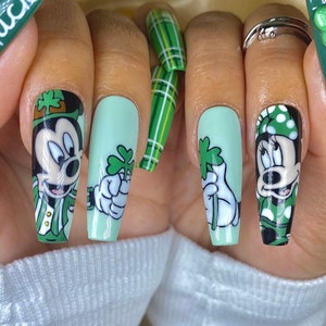 Saint Patricks Mouse Nails/ San Patrick Press On Nails image 4
