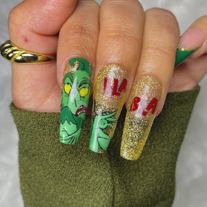 Merry Grinchmas Nails/ Christmas Grinch Press On Nails