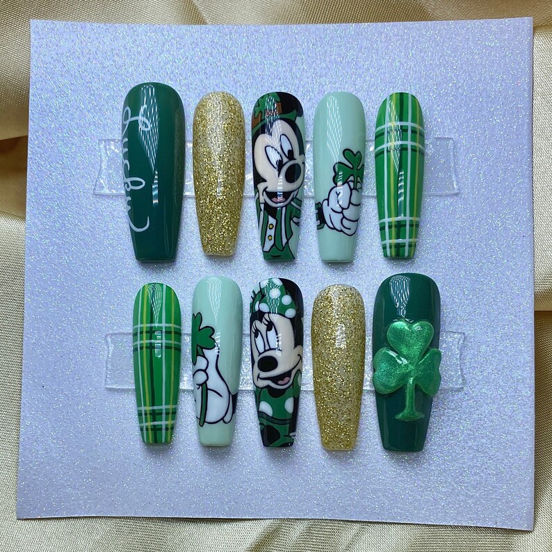 Saint Patricks Mouse Nails/ San Patrick Press On Nails image 5