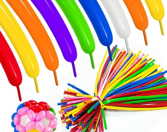 100 szt. 260 skręcanych balonów, długie balony modelujące w różnych kolorach, w kształcie zwierząt, magiczne dekoracje na imprezę z balonów