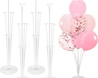 Zestaw stojaków na balony, 4 i 6 sztuk, z patyczkami i podstawą, łuk balonowy na stół i podłogę, do dekoracji urodzinowych