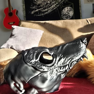 Hound Dog Mask | Customizable & Paintable | Cosplay Accessory | Fursona | Furry | K9 | Alternative | Therian | Wolf | Cainine image 6