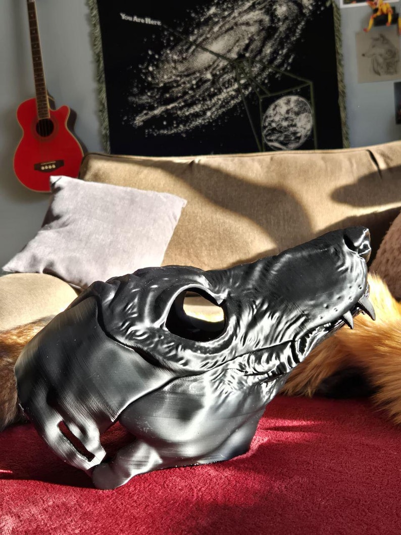 Hound Dog Mask | Customizable & Paintable | Cosplay Accessory | Fursona | Furry | K9 | Alternative | Therian | Wolf | Cainine image 6