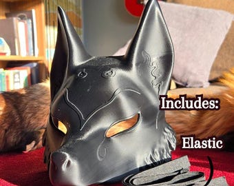 Lined Kitsune Mask | Limited Quantity | Customizable & Paintable |Cosplay Accessory | Fursona | Furry | Fox | Alternative | Therian