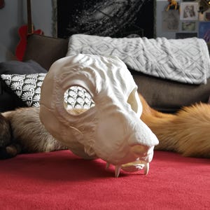 Hound Dog Mask | Customizable & Paintable | Cosplay Accessory | Fursona | Furry | K9 | Alternative | Therian | Wolf | Cainine image 7