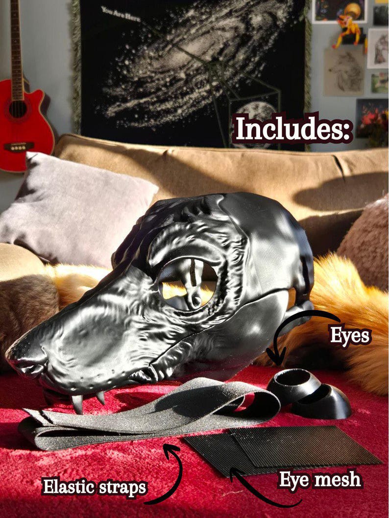 Hound Dog Mask | Customizable & Paintable | Cosplay Accessory | Fursona | Furry | K9 | Alternative | Therian | Wolf | Cainine image 4