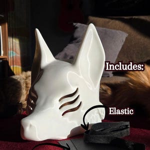 Maschera Kitsune a 3 occhi / Quantità limitata / Personalizzabile e dipingibile / Accessorio per cosplay / Fursona / Furry / Volpe / Alternativa / Therian