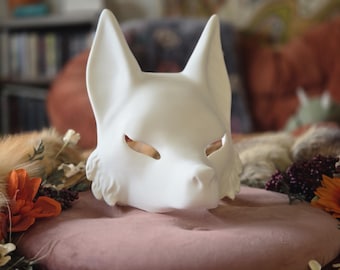 Smooth Kitsune Mask | Limited Quantity | Customizable & Paintable |Cosplay Accessory | Fursona | Furry | Fox | Alternative | Therian