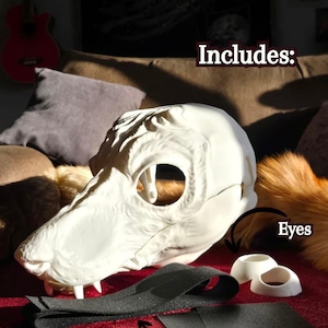 Hound Dog Mask | Customizable & Paintable | Cosplay Accessory | Fursona | Furry | K9 | Alternative | Therian | Wolf | Cainine image 1