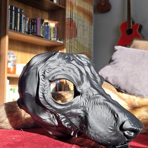 Hound Dog Mask | Customizable & Paintable | Cosplay Accessory | Fursona | Furry | K9 | Alternative | Therian | Wolf | Cainine image 5
