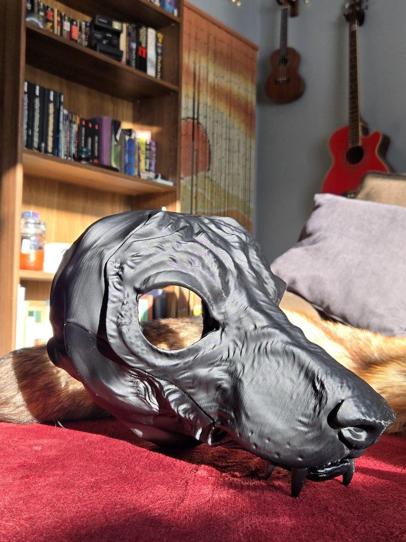 Hound Dog Mask | Customizable & Paintable | Cosplay Accessory | Fursona | Furry | K9 | Alternative | Therian | Wolf | Cainine image 5
