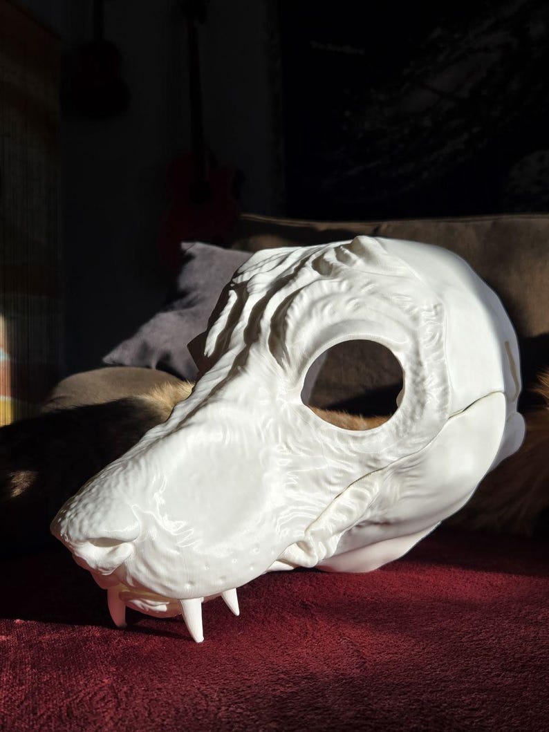 Hound Dog Mask | Customizable & Paintable | Cosplay Accessory | Fursona | Furry | K9 | Alternative | Therian | Wolf | Cainine image 2