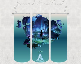 AVATAR, Avatar The Way of Water 2022 20oz Skinny Tumbler Sublimation Designs for Straight Tumbler Design - PNG Digital Download