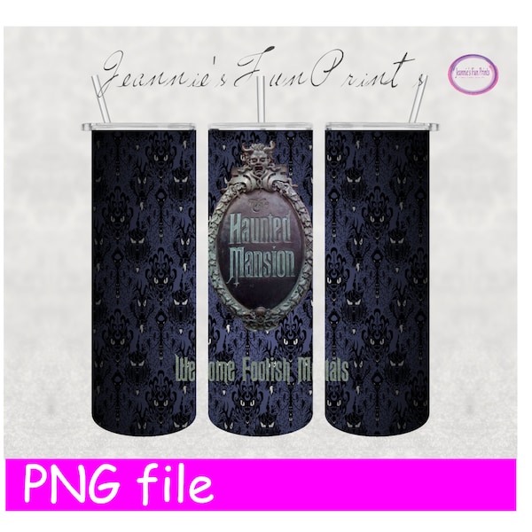 Haunted Mansion, tumbler wrap, droit 20oz, sublimation téléchargement numérique png, tumbler sublimation wrap, conception de sublimation.