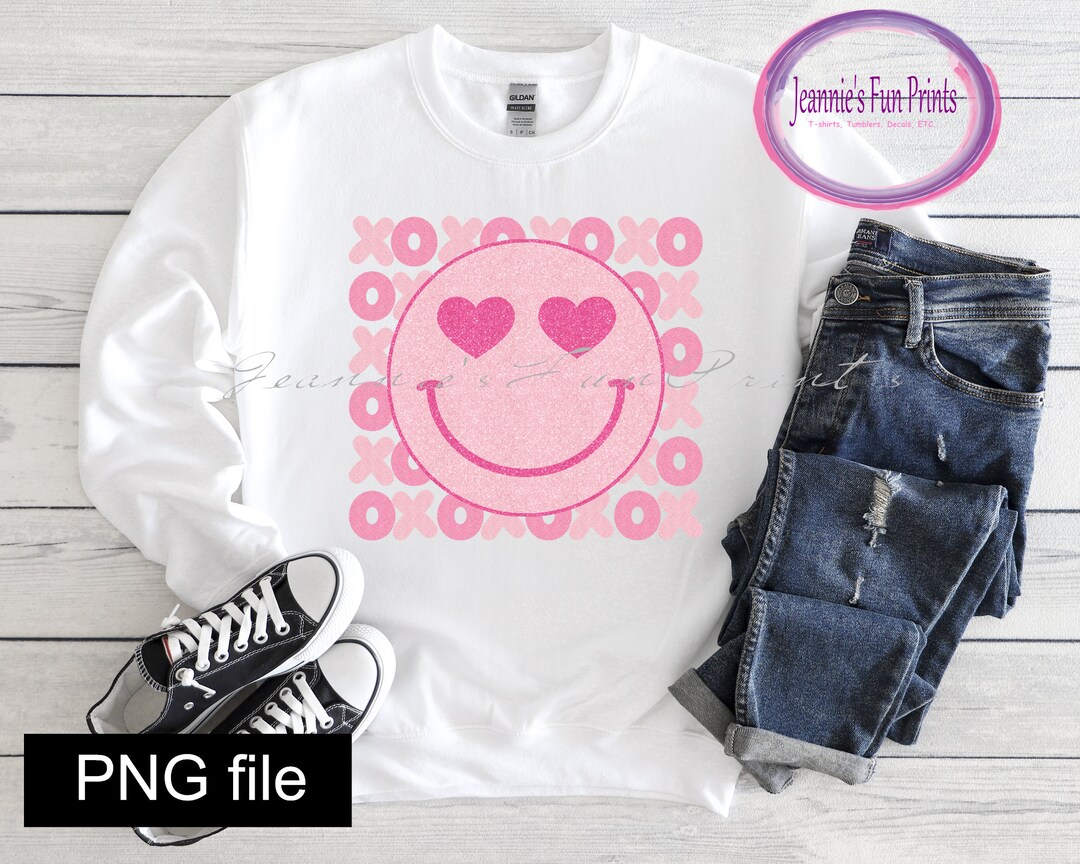 Xoxo Smiley Face Png, Xoxo Heart Eyes Valentine’s Day Sublimation Png ...