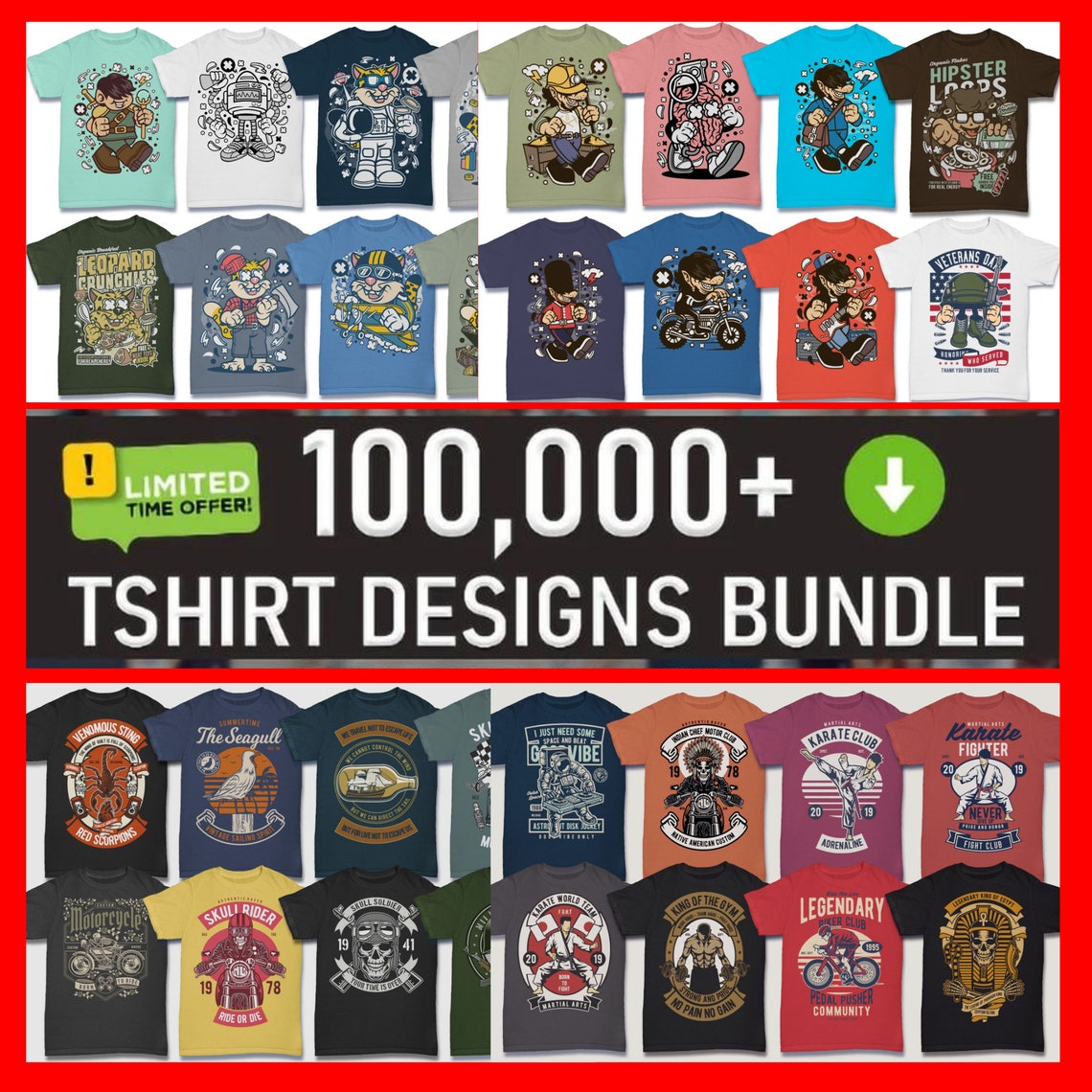 1 Lac Unique T-Shirt Design Bundle | for amazon merch, shopify, POD, Redbubbleghghg